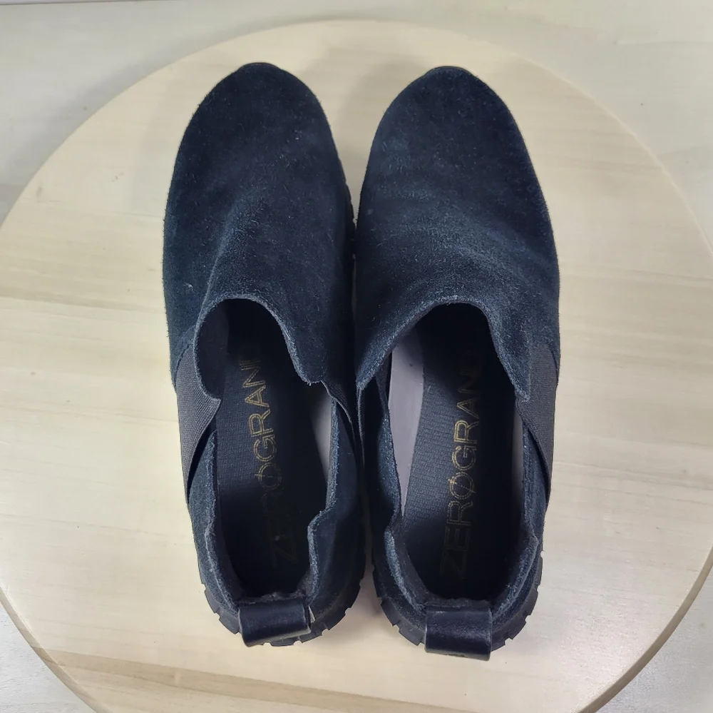 COLE HAAN ZeroGrand Black Suede Slip On Booties Boots Women's Size 8 - Picture 5 of 12